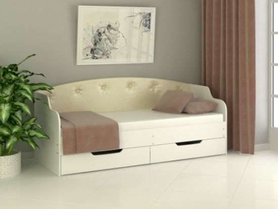 Кровать Омега Белый перламутр Белая