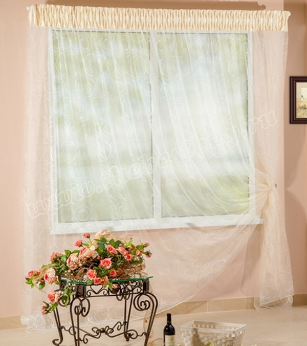 Шторы для гостиной или спальни: Лия (арт. BL01-53-01)  -   500х270 см. - (Возможна высота 250 см.) - сливочные