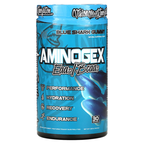 VMI Sports, Aminogex, EAA / BCAA, жевательные таблетки с синей акулой, 537 г (18,94 унции)