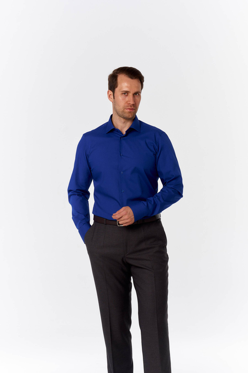 Сорочка мужская ELITA длинный рукав, цвет синий, хлопок/пэ 68412 23