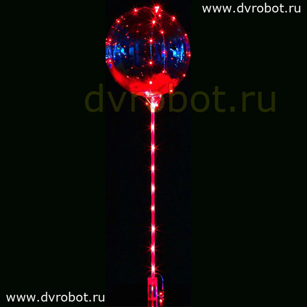 Светящийся led шар - красный