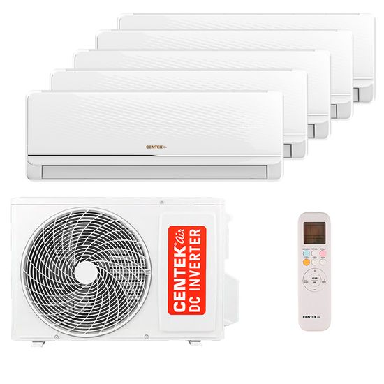 Мультисплит система на 5 комнат Centek CT-66AMWM-H07/4R3B(FX) x 5 / CT-66AM5-H42/4DR3C