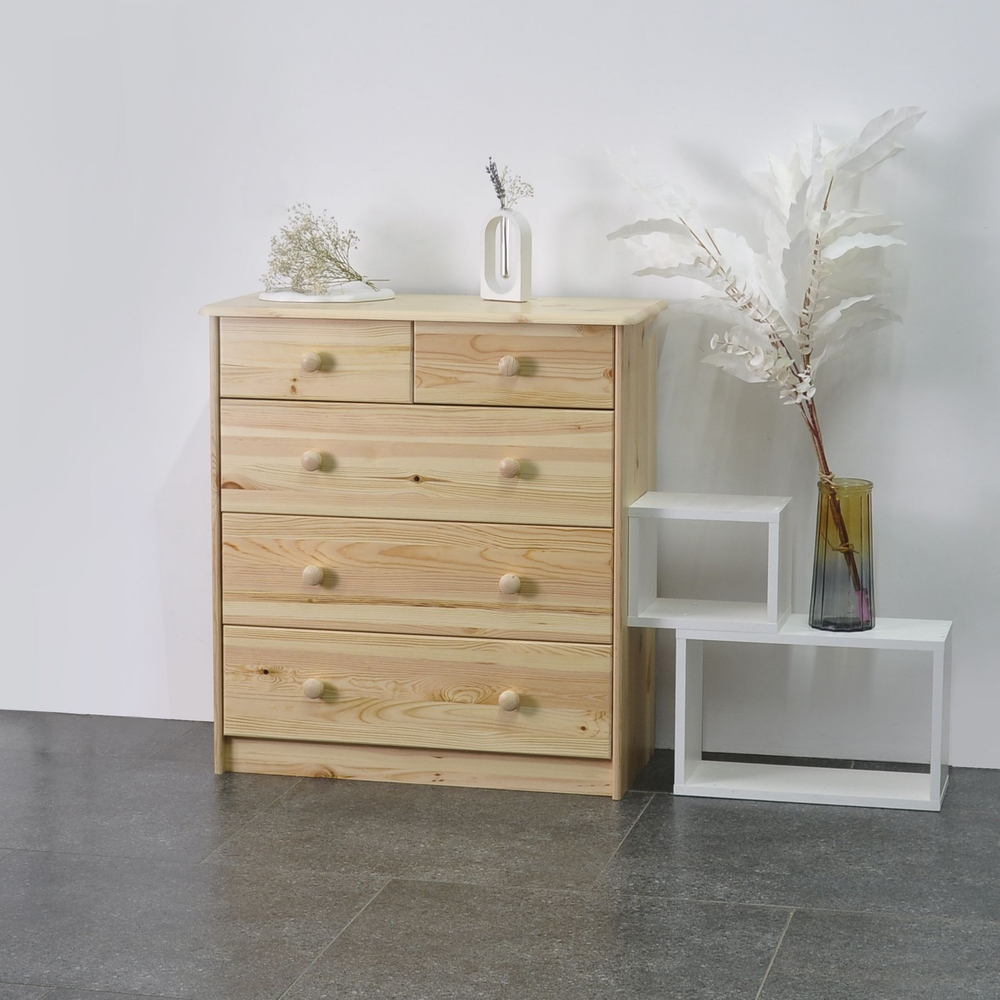 Комод 75х35х80 Хаба, с ящиками для одежды, деревянный, напольный, прикроватный, массив сосны, Dipriz
