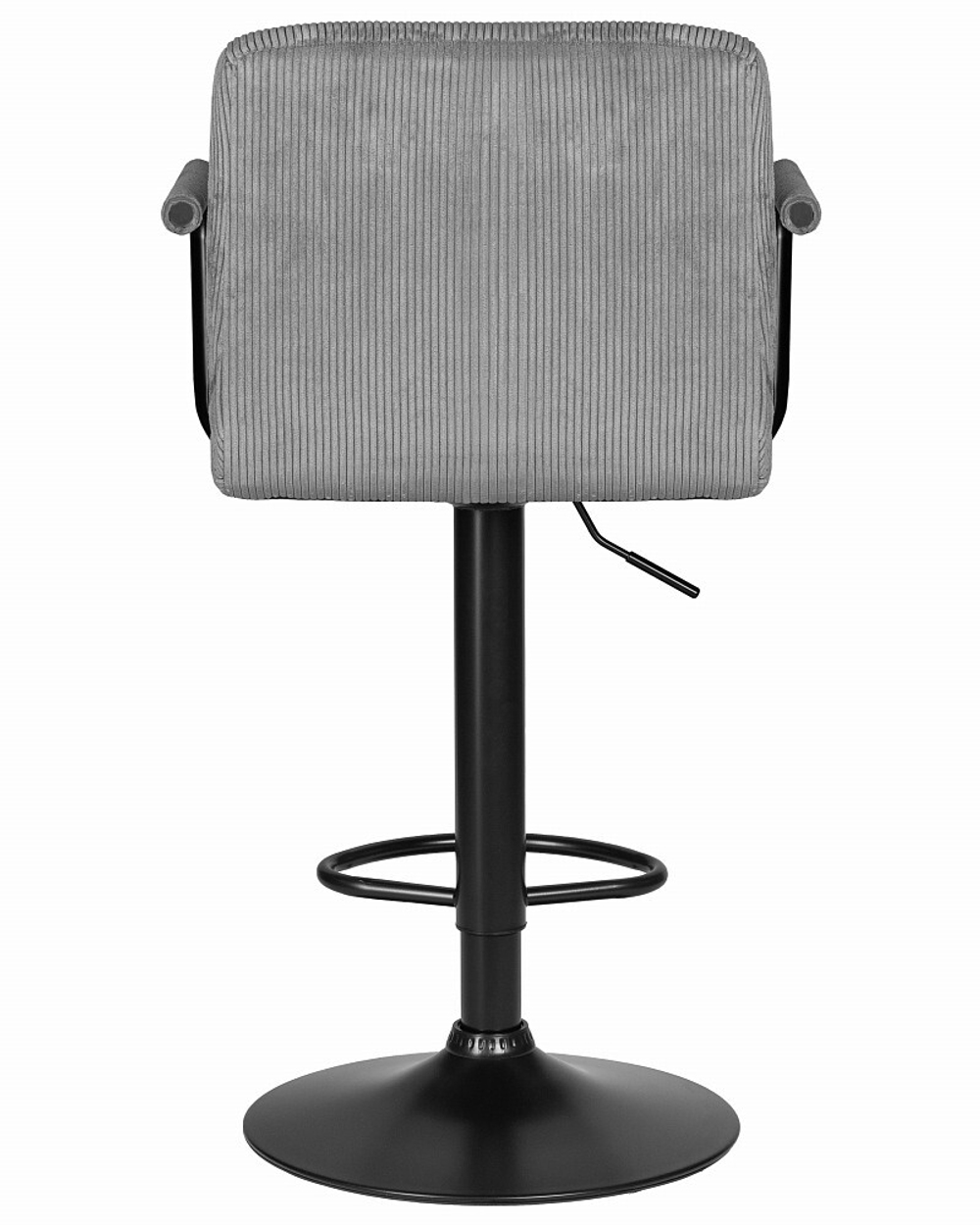 Стул барный DOBRIN KRUGER ARM BLACK, серый вельвет (LAR-E2041-25)
