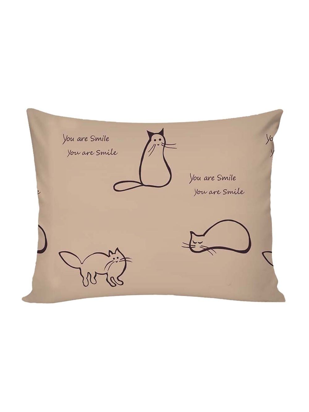 Постельное белье перкаль Сказка "Котики (беж)" 1,5-сп Наволочка 50х70 см 1 шт Простынь на резинке 90x200 см Пододеяльник 145x215 см