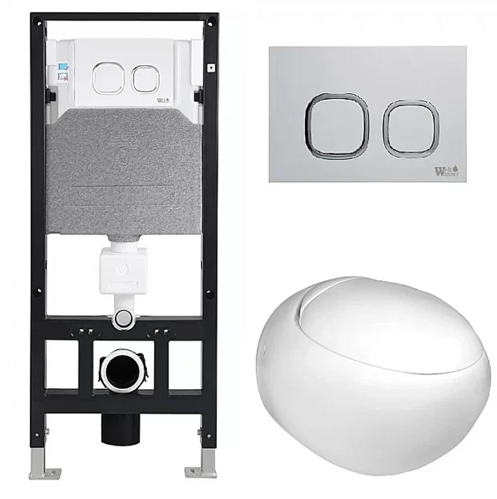 Унитаз с инсталляцией WeltWasser AMBERG 506 + JECKENBACH 004 GL-WT + AMBERG RD-MT CR