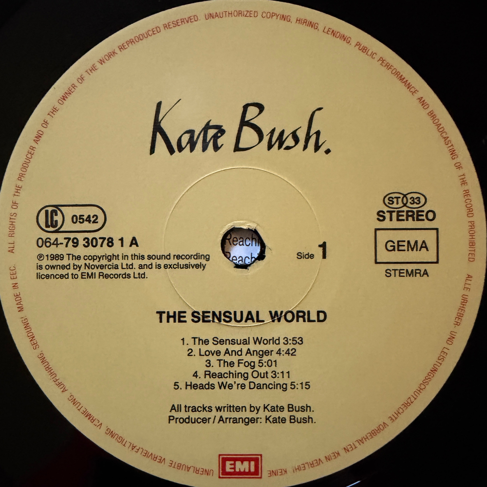 Kate Bush ‎– The Sensual World (Европа 1989г.)Т