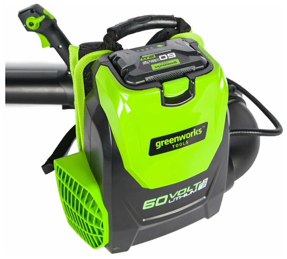Воздуходувка ранцевая аккумуляторная GREENWORKS GD60BPB 60В,225км/ч,б/щ,без АКБ и ЗУ (2402307)
