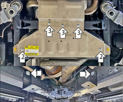 Защита Разд. коробки. 5 мм, Алюминий. для Dodge Ram 1500 RHO 2024-н.в., Motodor.32921