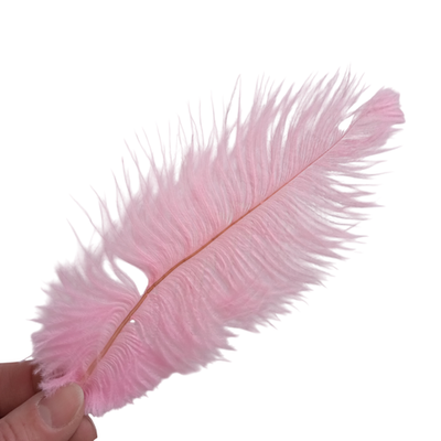 Перо страуса розовое 2 сорт 15 - 20 см.