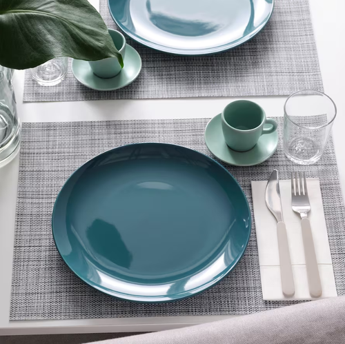 ФЭРГКЛАР FARGKLAR Набор тарелок 26 см 4 шт, темно-бирюзовый