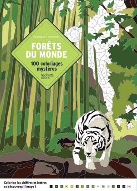 Hachette/ раскраска по номерам/ Coloriages mystères - Forêts du monde