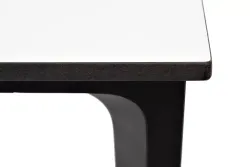 "Малага" обеденный стол из HPL 90х90см, цвет молочный, каркас черный