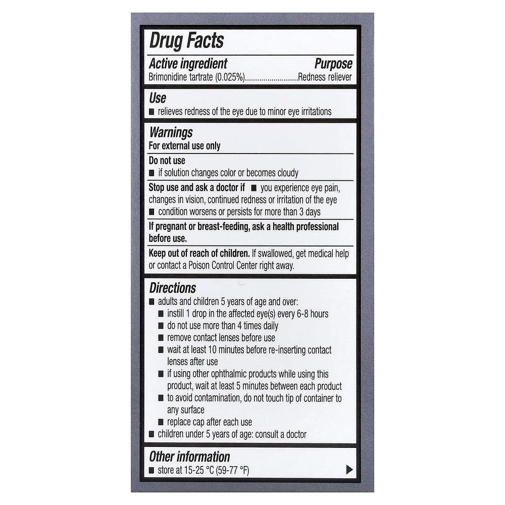 Lumify, глазные капли, для снятия покраснений, большое количество, 7,5 мл (0,25 жидк. унции)