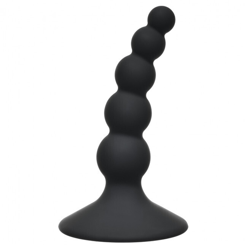 Изогнутый анальный стимулятор на присоске Curved Anal Plug (8,5 см , черный) (Цвет: черный)