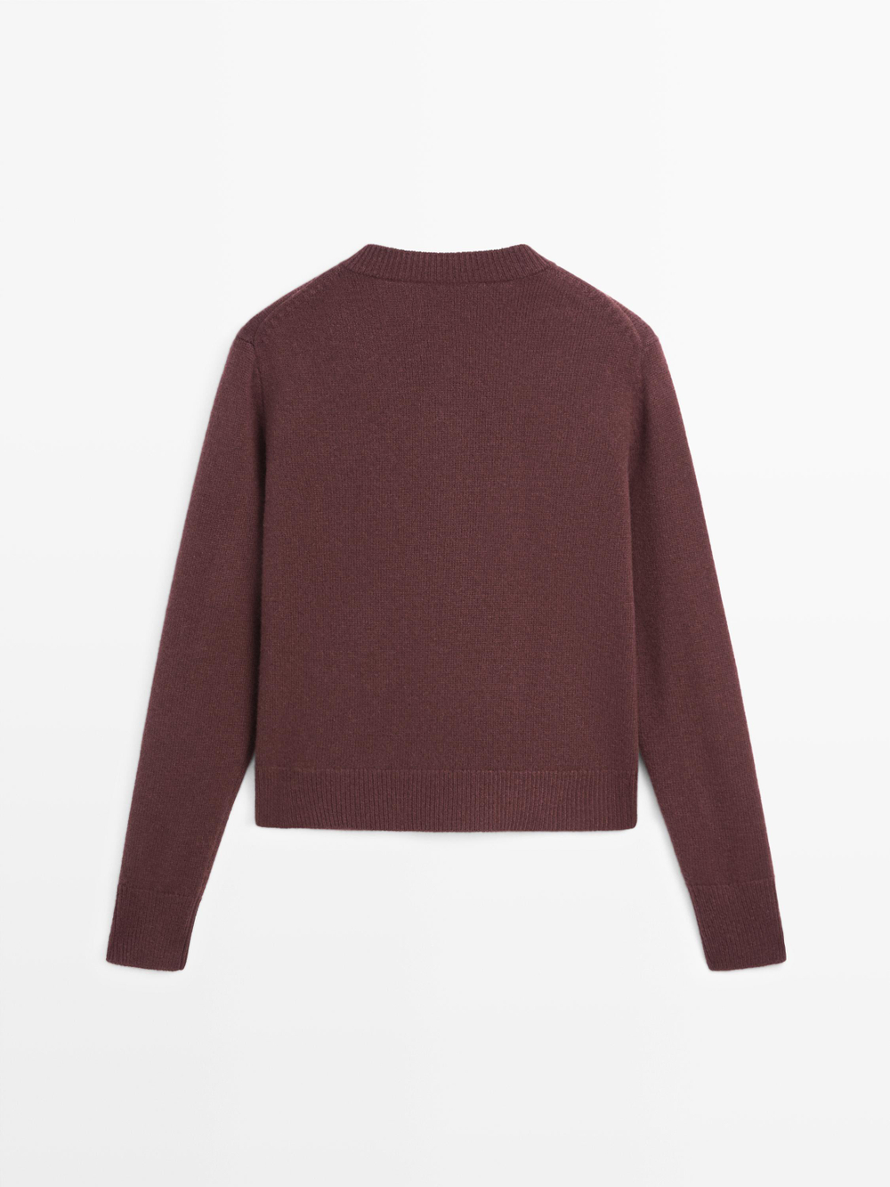 Massimo Dutti Кардиган из трикотажа с золотистыми пуговицами, гранатовый