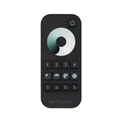 Пульт SMART-R24-DIM Black (4 зоны, 2.4G) (Arlight, IP20 Пластик, 5 лет) 023475