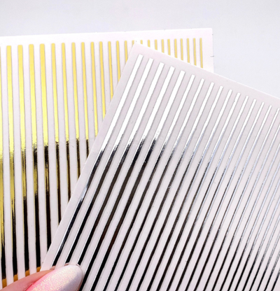 Металлические наклейки полоски 3D Gold, золото