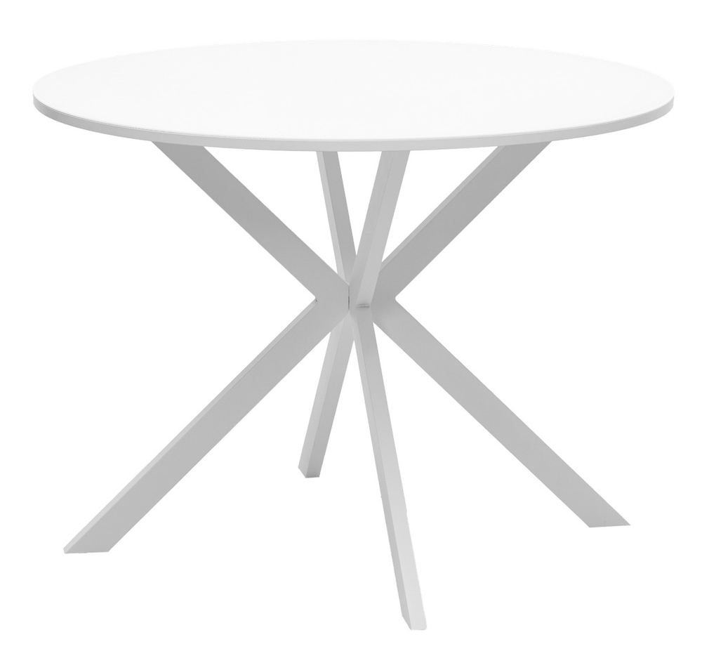 Стол М-City DISAUR Вега D100 Белый, стекло, Белый каркас