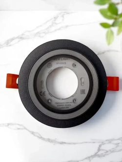 Встраиваемый, точечный потолочный светильник круг 2013 New Light GX53, черный металл, комплект 5шт