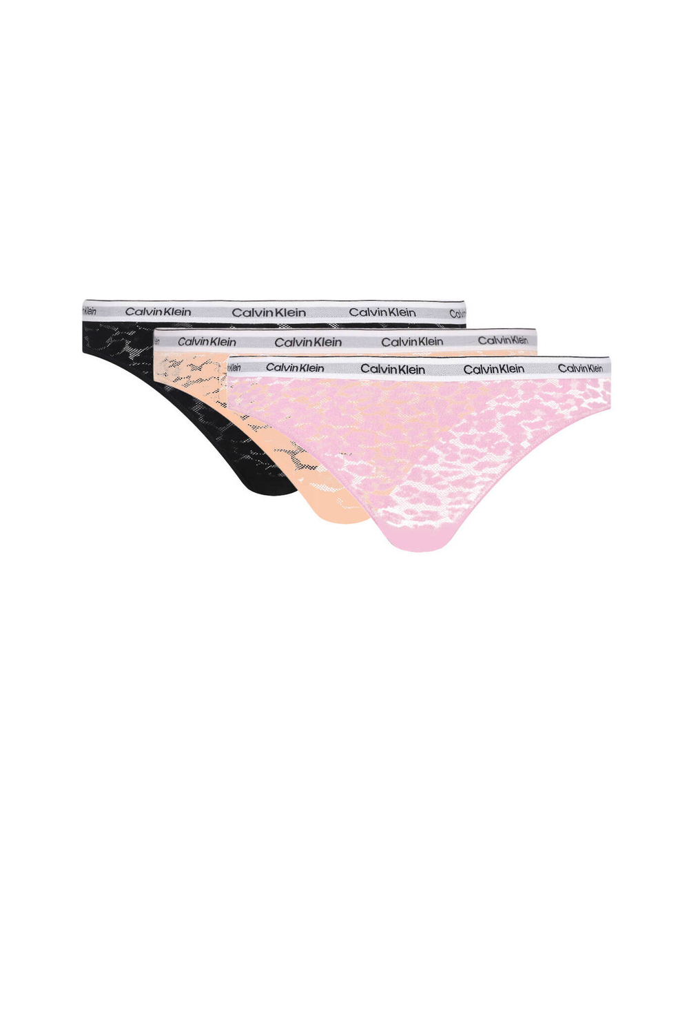 Кружевное трусики 3 пары Calvin Klein Underwear - черный(000QD5069E)