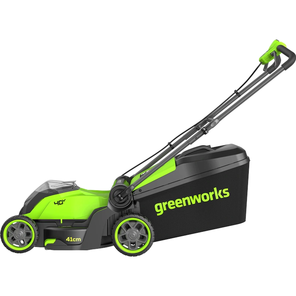 Аккумуляторная газонокосилка Greenworks GD40LM411K5 40В (1 x 5 Ач, Быстрое ЗУ) нож 41 см, 2521007U5F
