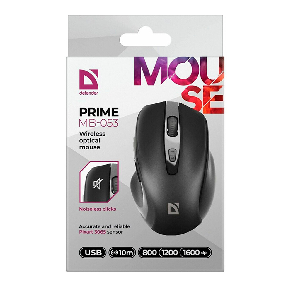 Мышь компьютерная Defender Prime MB-053, чёрный