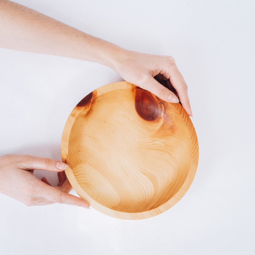 Деревянная тарелка-чаша Art of Siberia из сибирского кедра, 22 см. T32