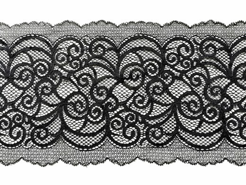 Эластичное кружево, черный, 18см (Артикул: EK-1002), м
