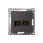 Розетка компьютерная 2-м AtlasDesign RJ45+RJ45 кат.5E механизм базальт SE ATN001485