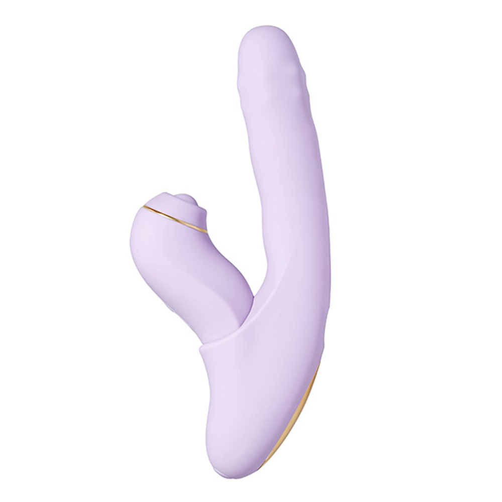 Интерактивный вибратор-кролик 19,6 см со съемным клиторальным пульсатором Svakom Duoglow App-Controlled Silicone Dual Vibrator SL278H