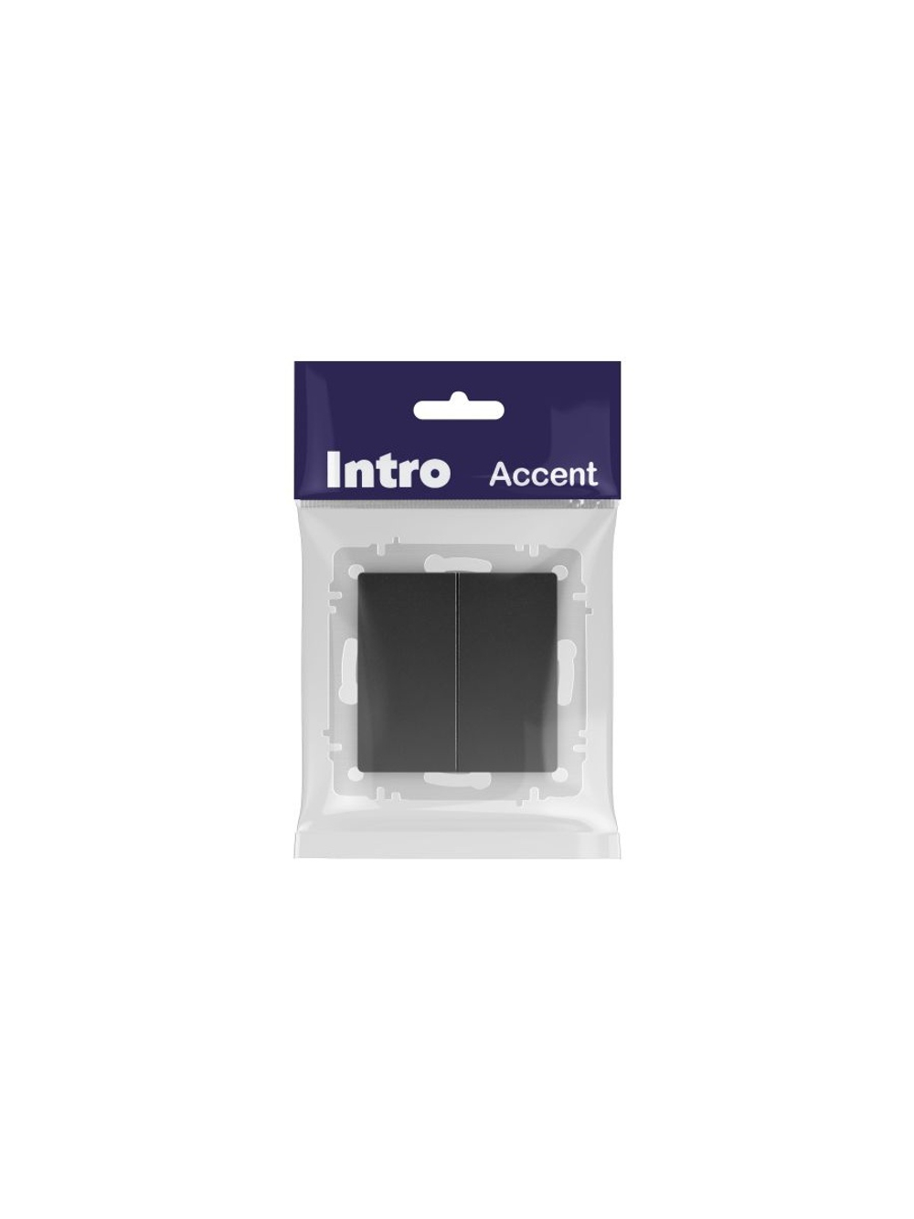 Выключатель 2-кл. СП Accent 6-104-05 10А IP20 250В AL/CU антрацит Intro Б0063488