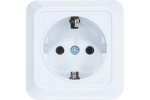 Розетка с заземлением, белая UNIVersal Олимп О0028