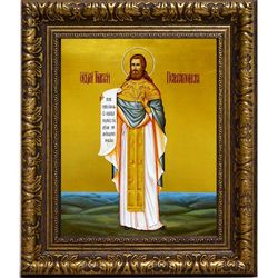 Тимофей Петропавловский, священномученик, пресвитер. Икона на холсте. В раме 17 х 21 см.