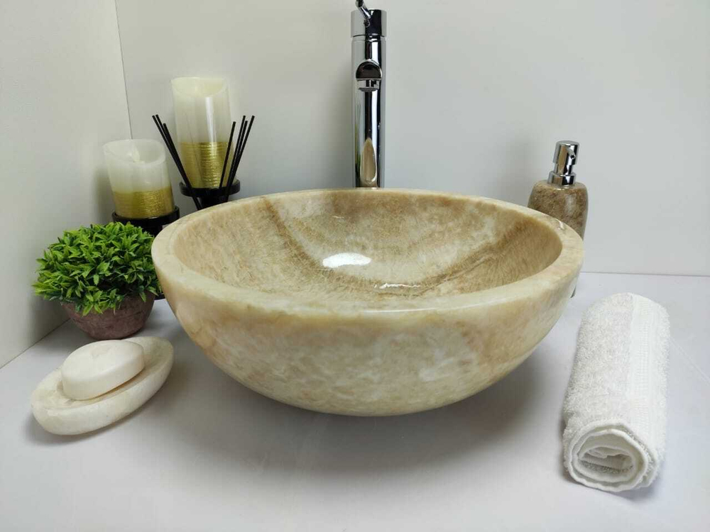 Раковина из оникса Bowl Yellow TinLip BO-60324 40*40*15