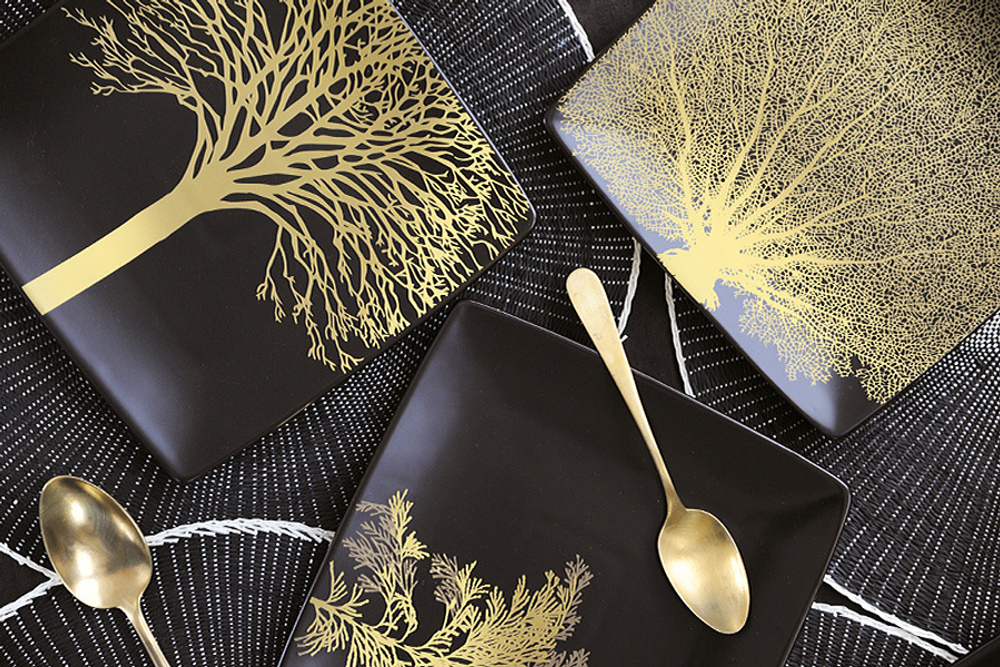 Набор тарелок 4шт 21x21см WD Lifestyle Singapore черный