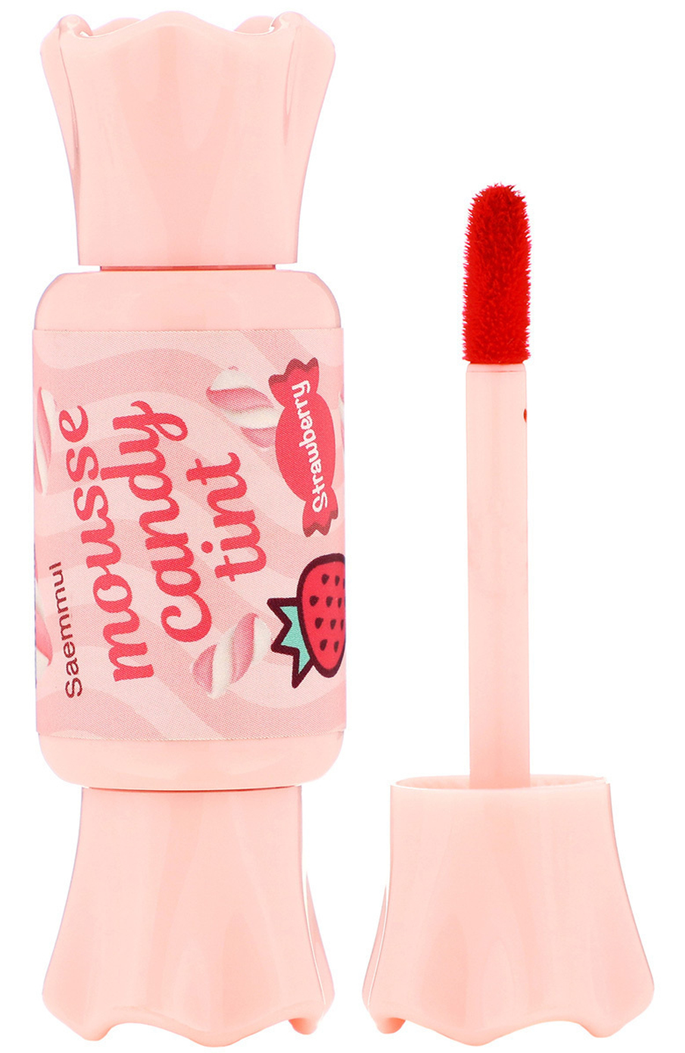 THE SAEM Saemmul Mousse Candy Tint 02 Strawberry Mousse 8g,Тинт-мусс для губ Конфетка Оттенок 02