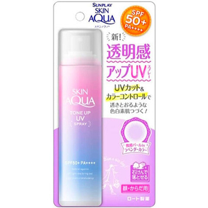 Солнцезащитный спрей с лавандовым оттенком SKIN AQUA TONE UP UV SPF 50+/PA++++