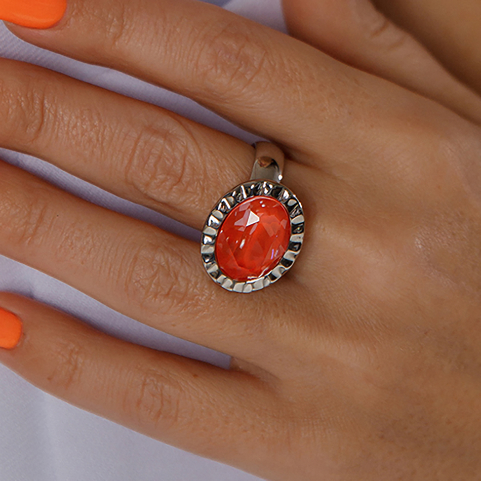 Кольцо Qudo TIVOLA UNICA big (S/P) Crystal orange ignite 56 688421
