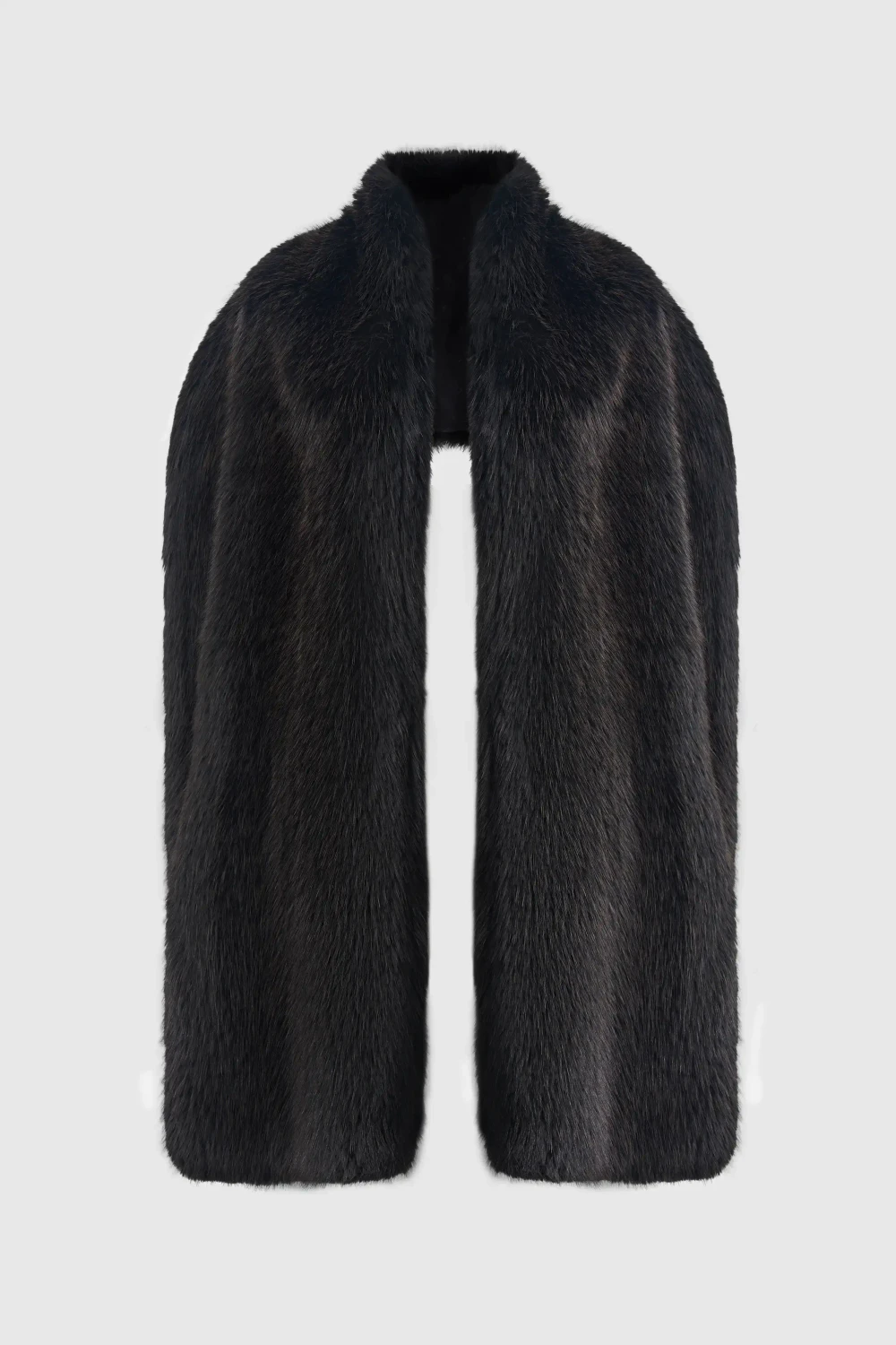 Шарф из экомеха темно-коричневый