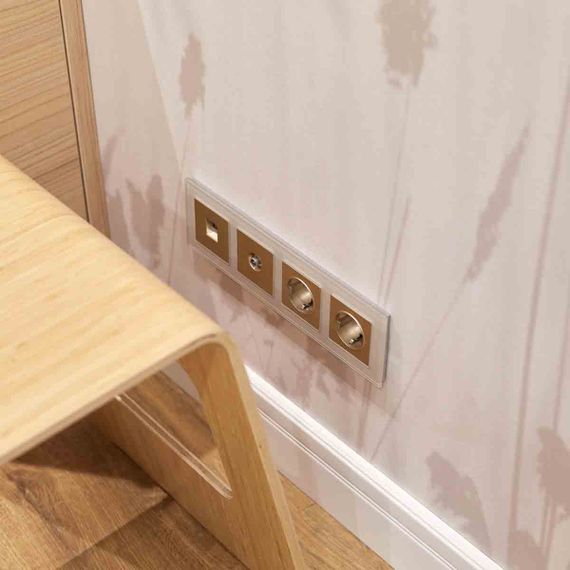 Накладка для телефонной розетки Werkel RJ-11 (шампань рифленый) W1192010 4690389160707