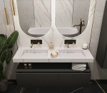 Тумба с раковиной Armadi Art Flat 140 антрацит матовый