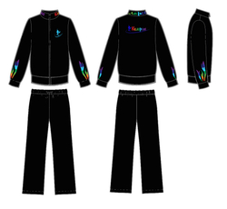 Black sports team suit with embroidery