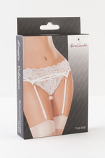 Белый кружевной пояс с контактными трусиками SM (42-44) (Цвет: белый)