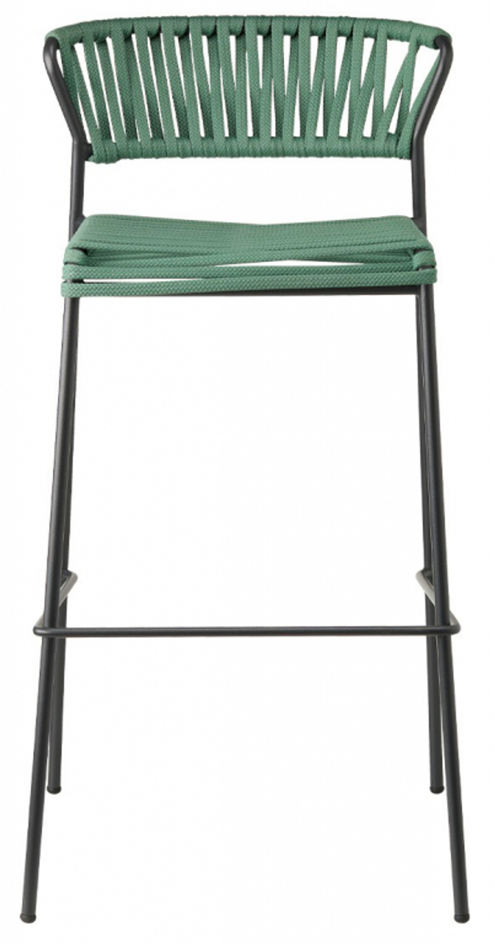 Стул полубарный плетеный Scab Design Lisa Filo, антрацит, ментоловый