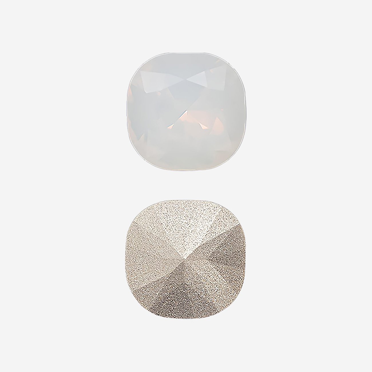Кристалл Кушон (Сushion), оттенок "Белый Опал"/"White Opal", 10мм