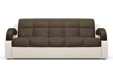 Диван Мадрид 1,8 - Velutto 23 шоколад/беж кожзам/ коричневая накладка