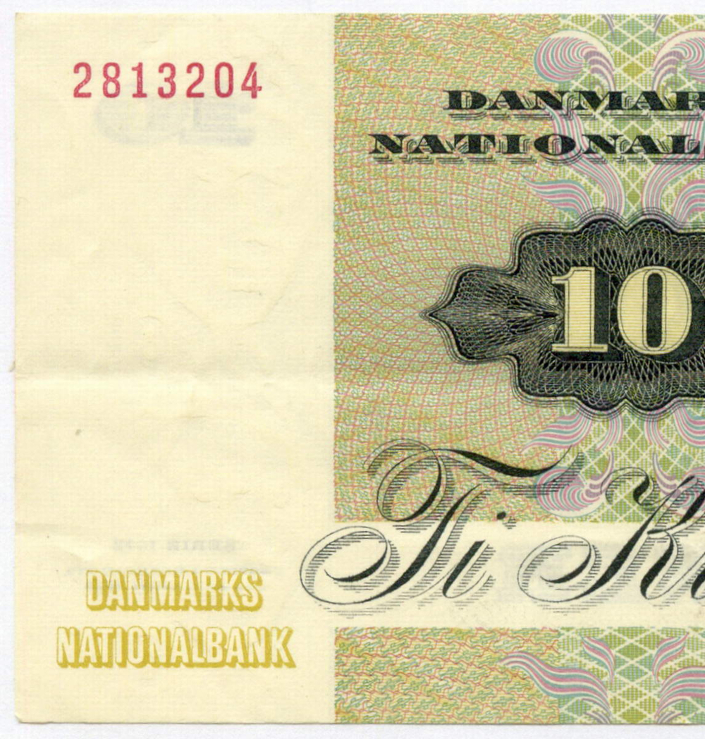 Банкнота Дания 10 крон 1972 (1975) год A4751K 2813204. VF-XF