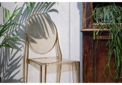 Пластиковый стул Victoria clear brown