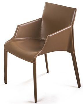 Стул с подлокотниками Morgan, экокожа коричневый